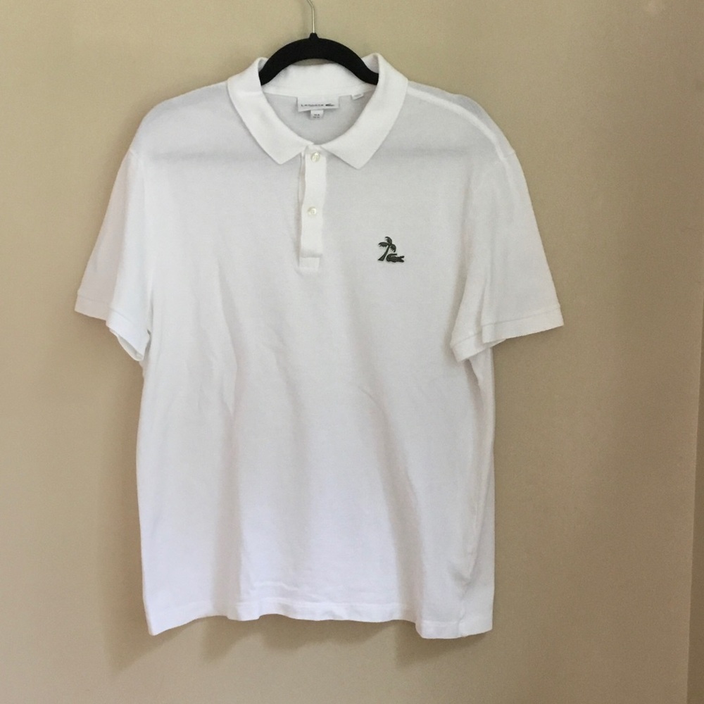 Lacoste White Cotton Short Sleeve Polo Shirt